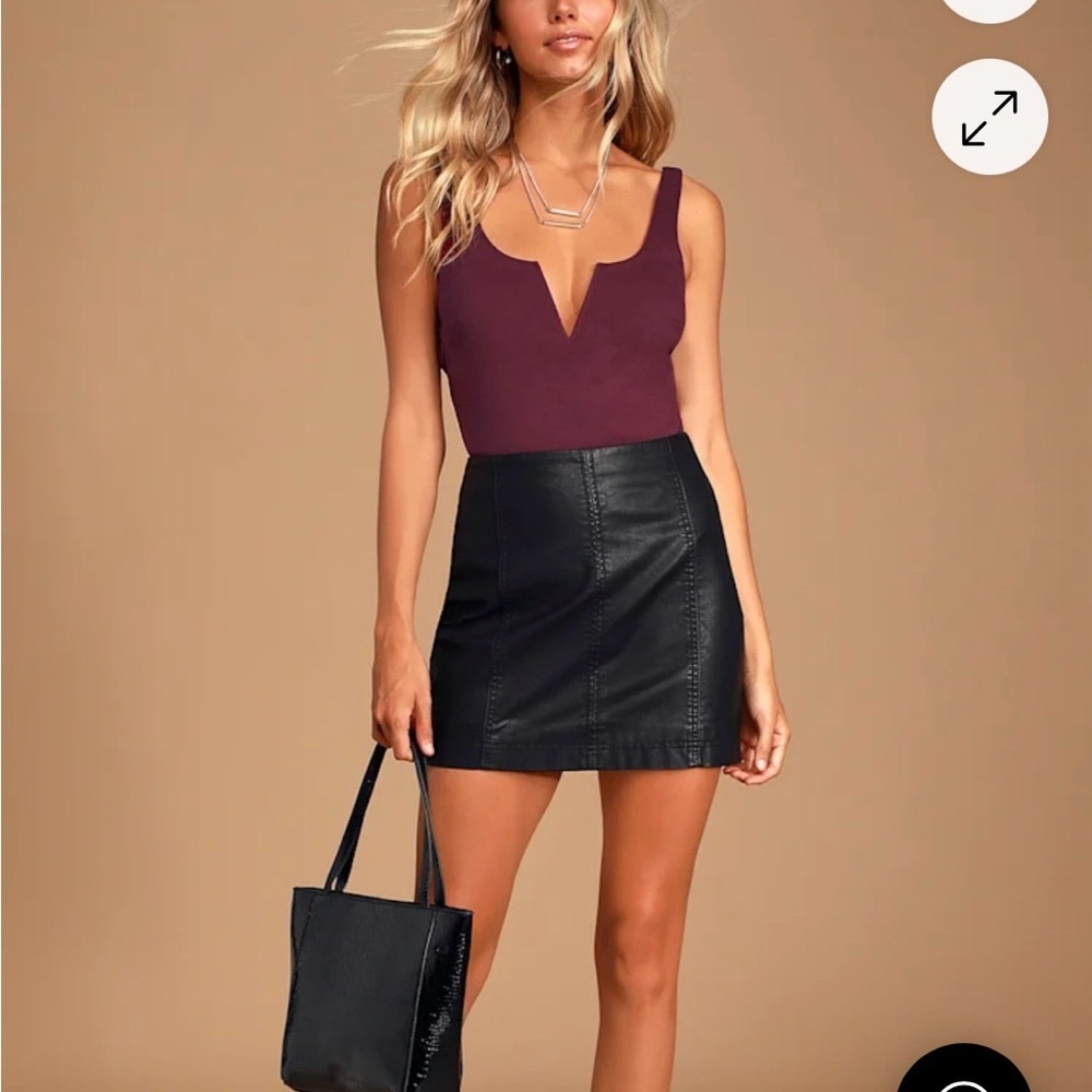 Lulus XOXO Burgundy Sleeveless V-Front Bodysuit - going out fashion top
